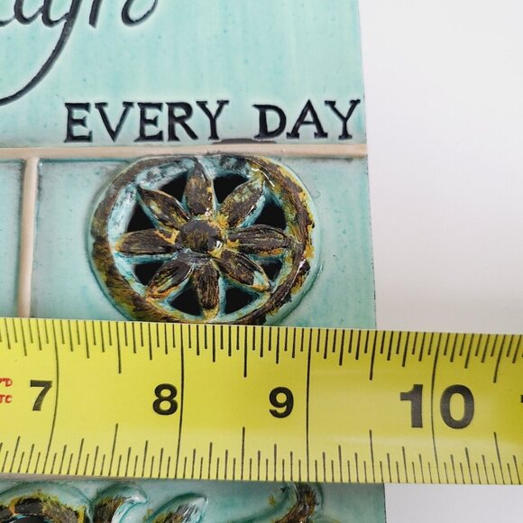 Live Love Love Home Decor Enamel Finish Wall Art Set Teal Brown 9.5"x9.5" - Picture 12 of 13